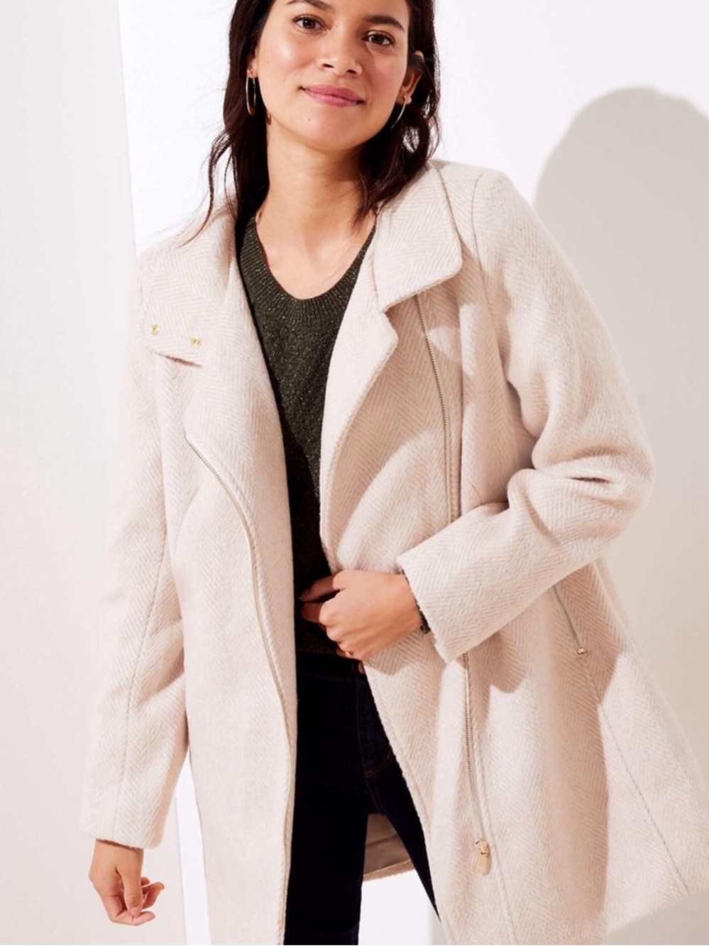 LOFT Herringbone Moto Coat